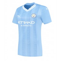Camisa de Futebol Manchester City Jeremy Doku #11 Equipamento Principal Mulheres 2023-24 Manga Curta